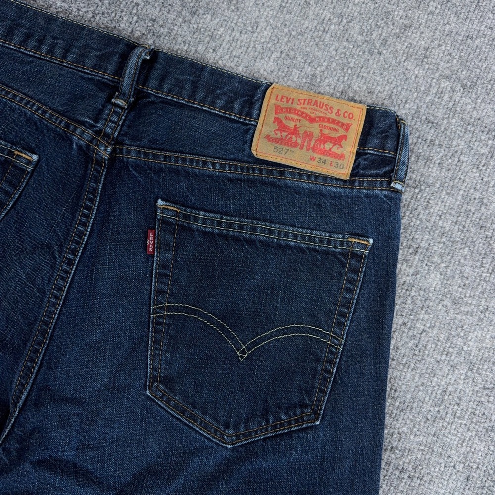 Levis 527 Jeans Men 34x30 Boot Cut Bootleg Dark Wash Denim Cowboy Western